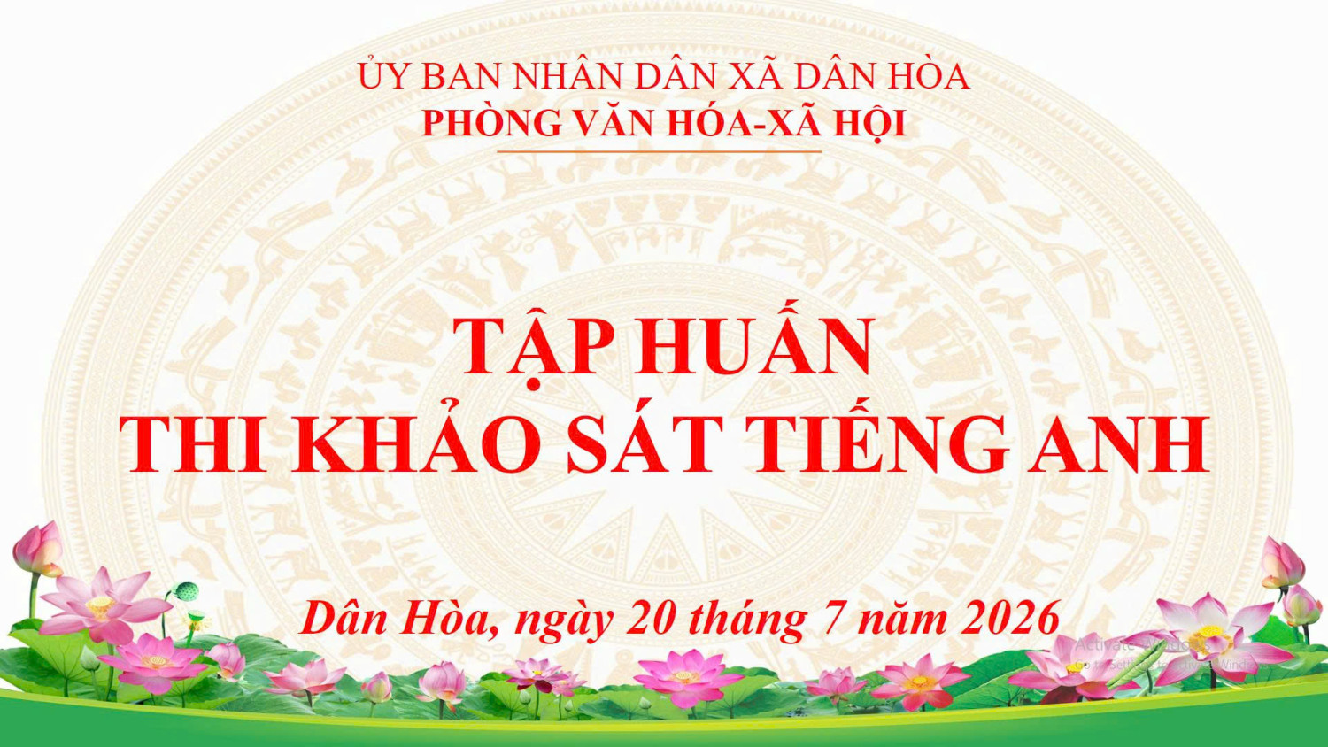 Trường Tiểu học Hồng Dương tổ chức tập huấn công tác tổ chức kỳ khảo sát năng lực Tiếng Anh