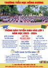 Thông báo về kế hoạch tuyển sinh vào lớp 1 năm học 2023-2024